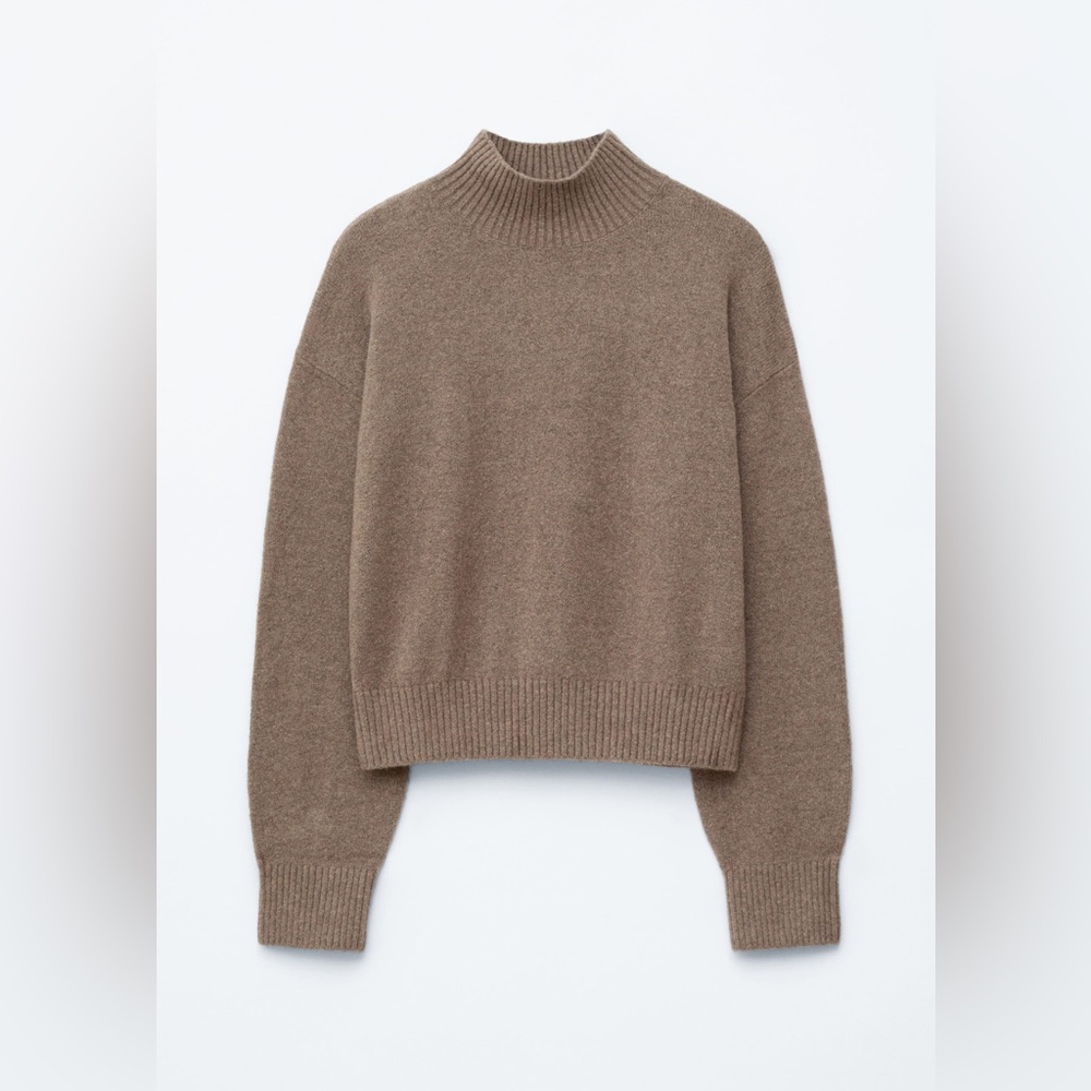 & Other Stories Cropped Mock Neck Sweater